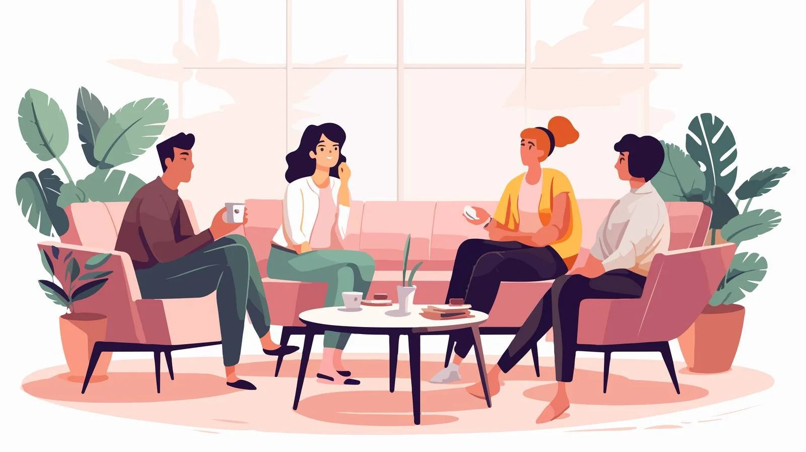 Friends Relaxing in Cozy Apartment Setting — free download from Dotvec