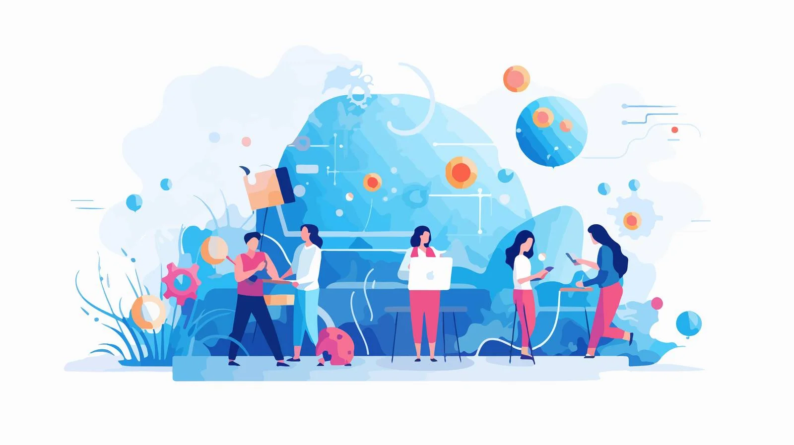 Team Researching and Uncovering Innovations Together — free download from Dotvec