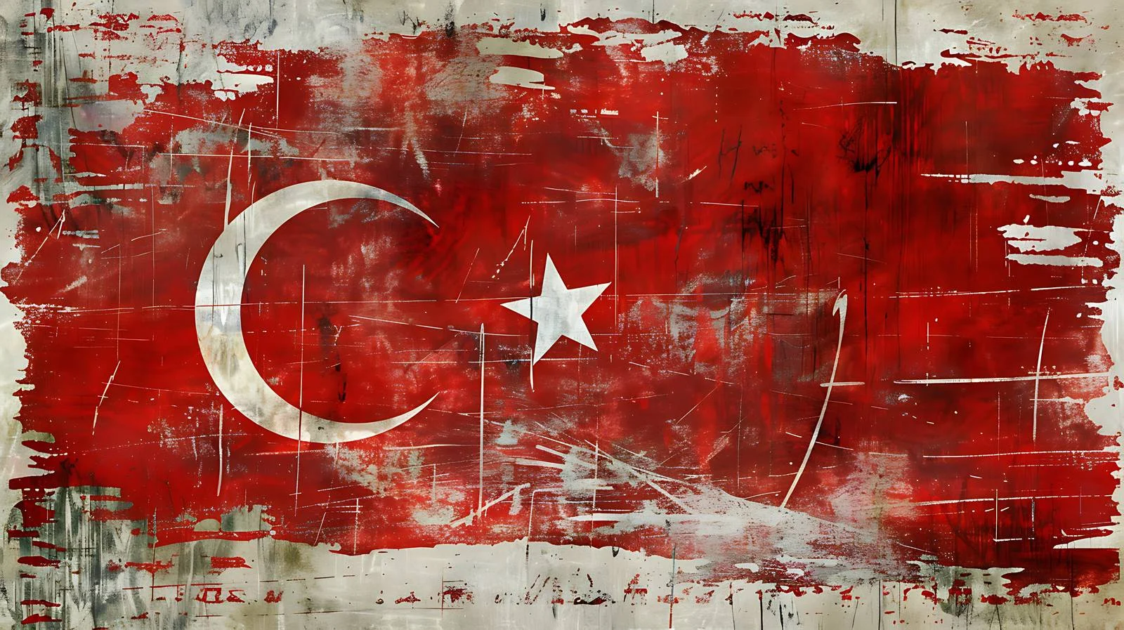 Vintage Turkish flag on white background — free download from Dotvec