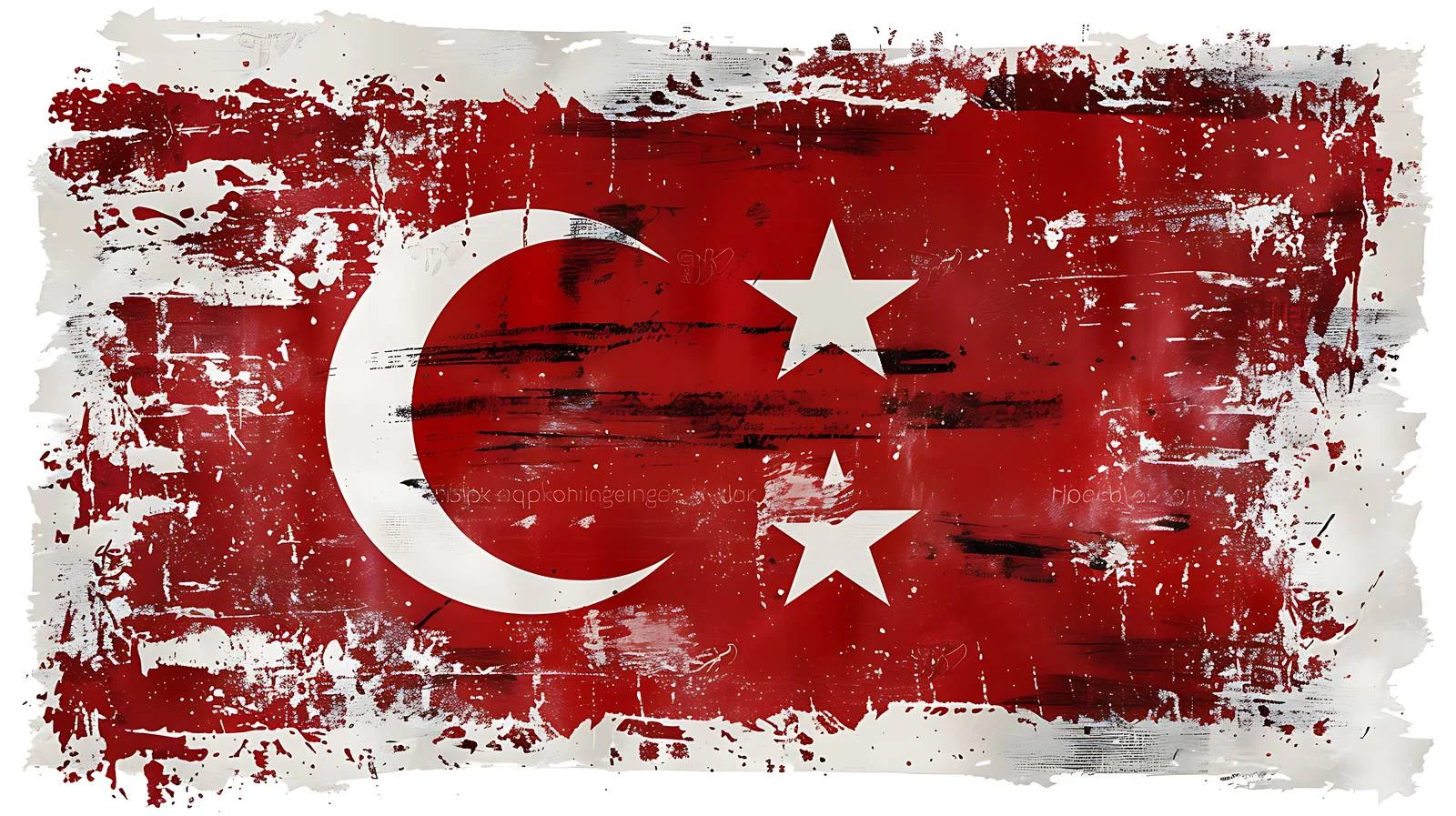 Vintage Turkish flag on white backdrop — free download from Dotvec