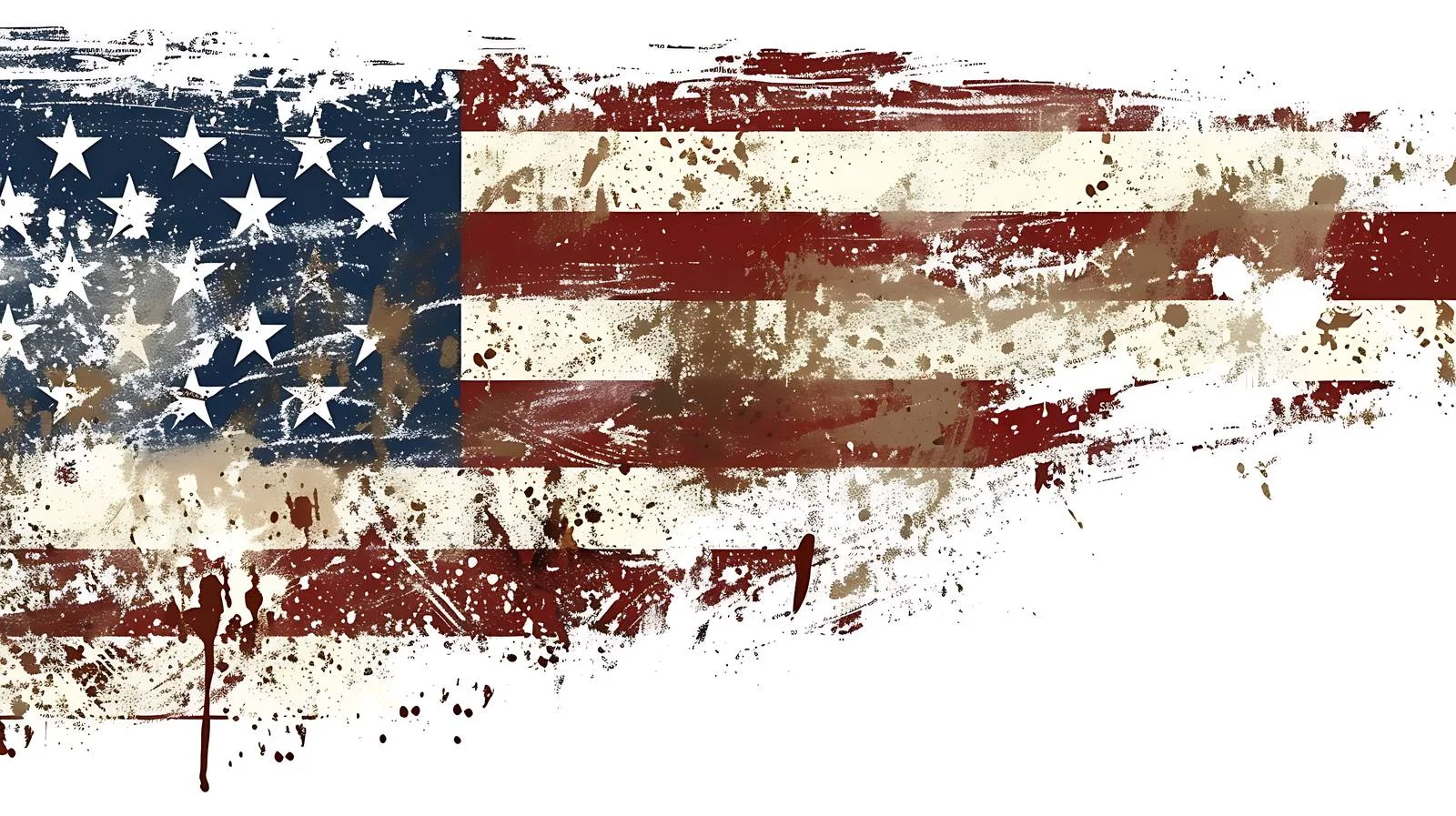 Distressed American Flag on White Background — free download from Dotvec