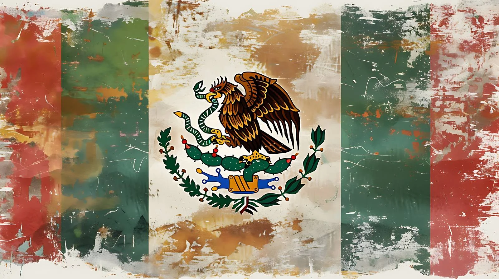 Antique Mexico Flag on White Background — free download from Dotvec