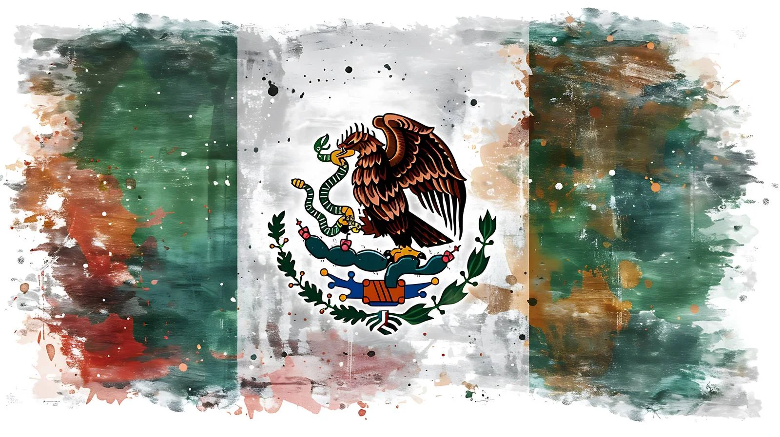Distressed Mexico Flag on White Background — free download from Dotvec