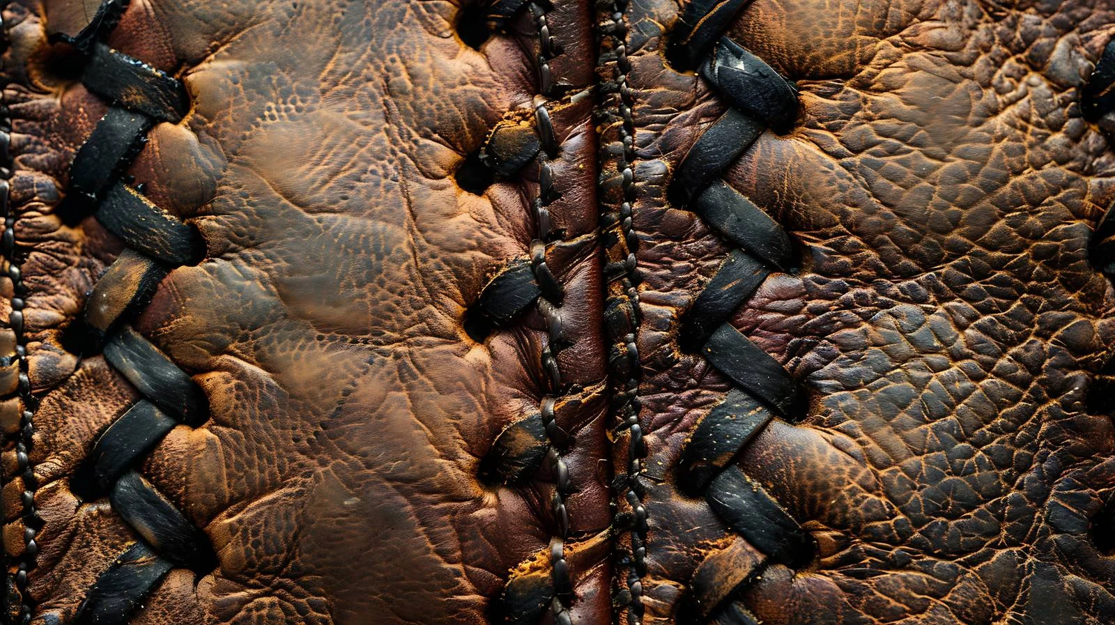 Aged baseball leather texture close-up — free download from Dotvec