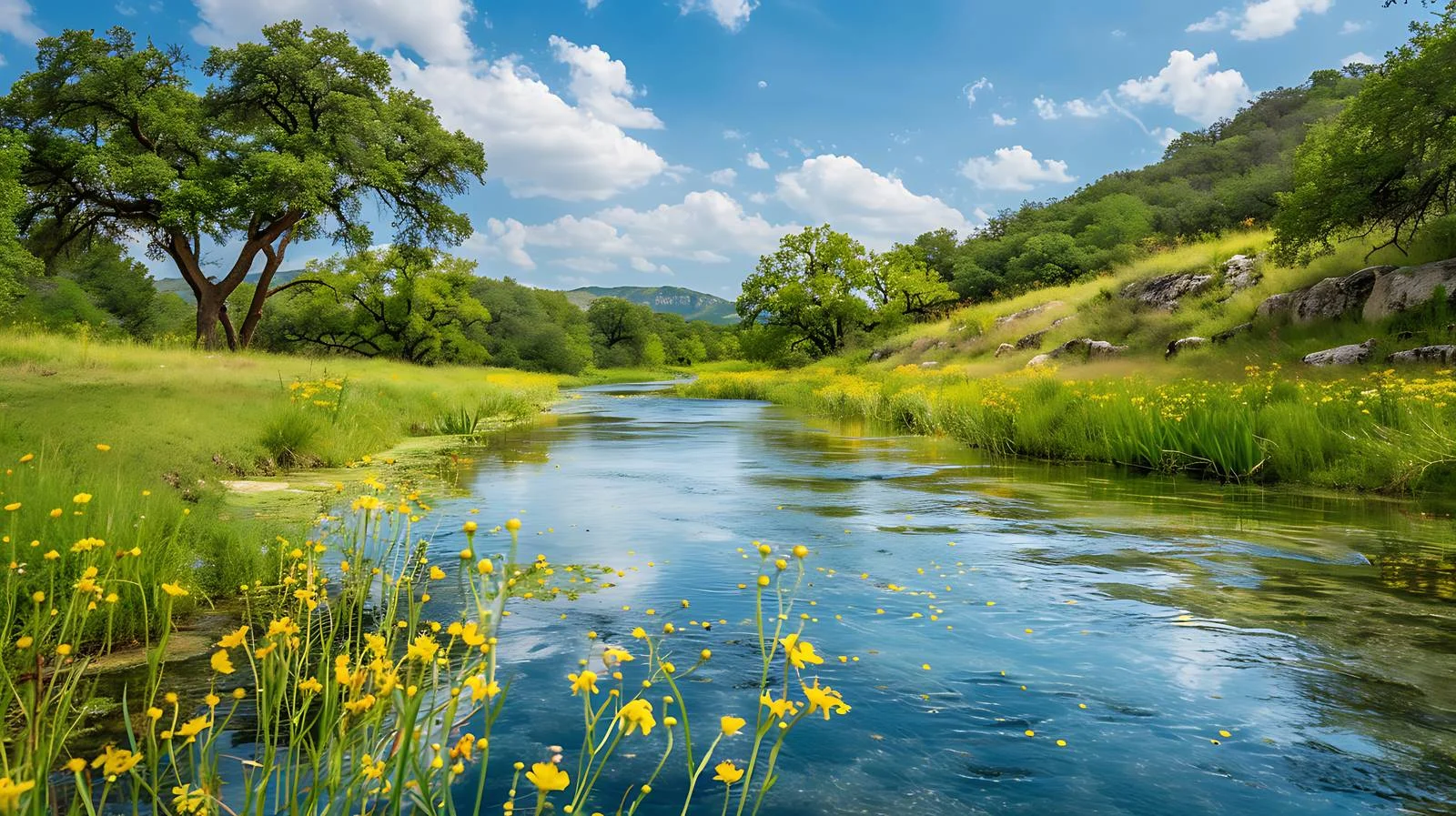 Tranquil Guadalupe River Flow in Texas Hill — free download from Dotvec