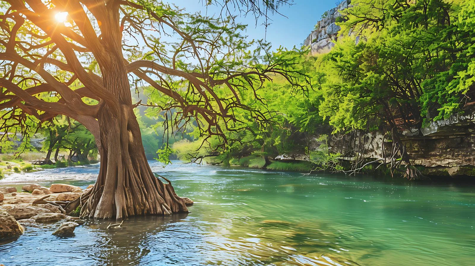 Tranquil Guadalupe River in Texas Hill Country — free download from Dotvec