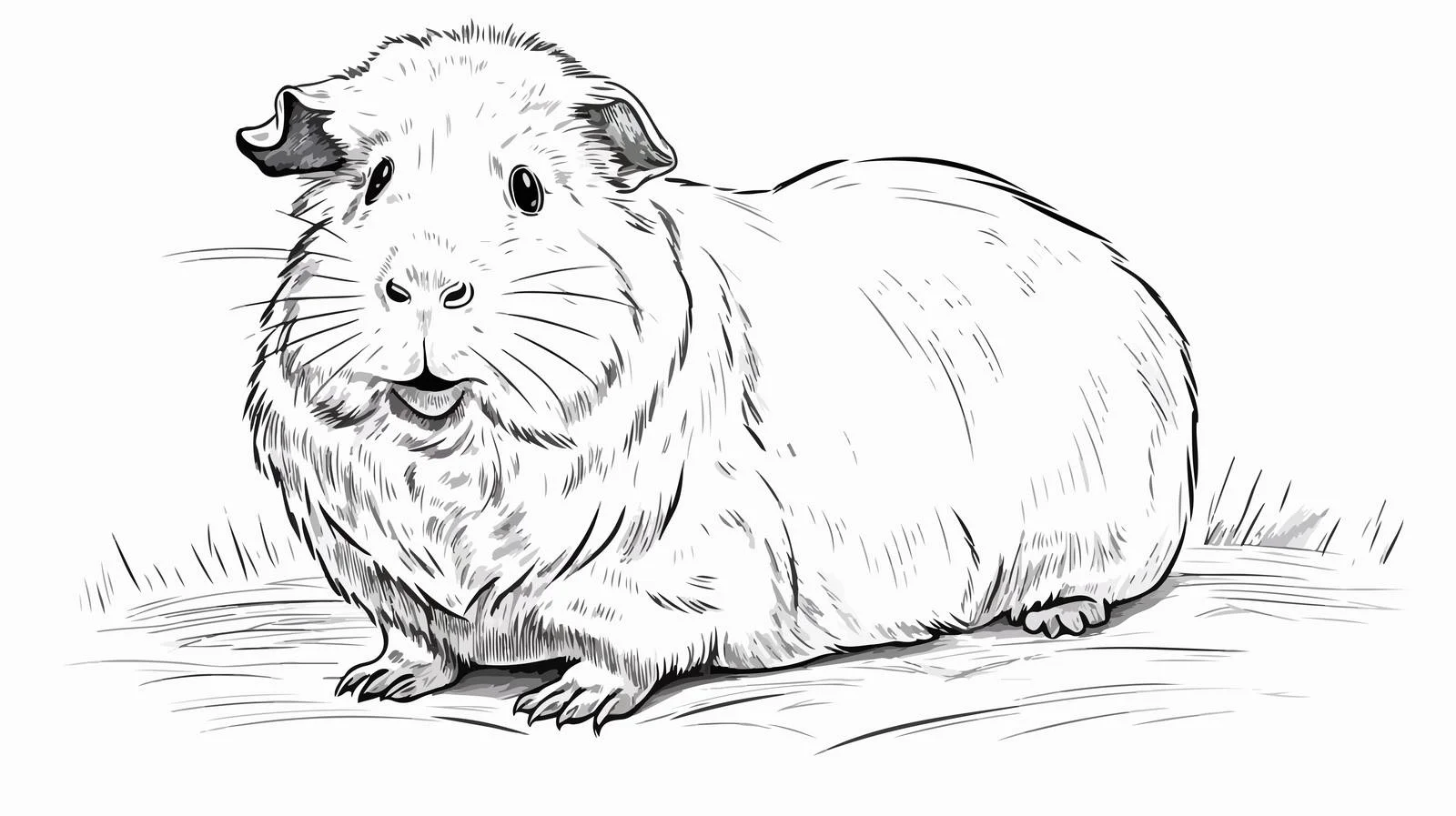 Guinea Pig Sketch Illustration — free download from Dotvec