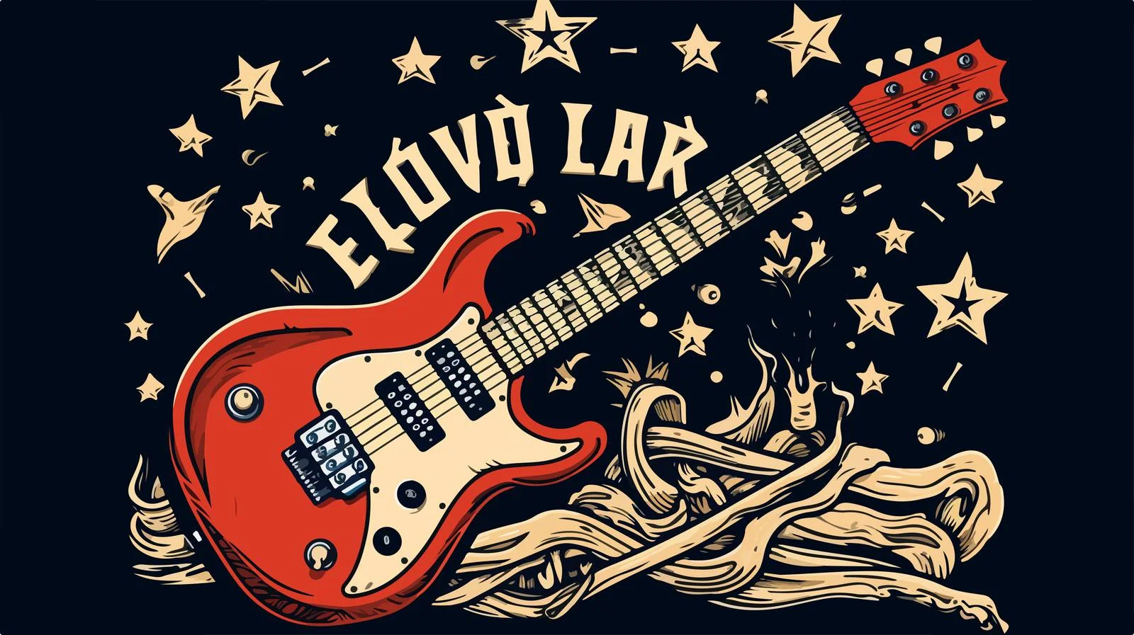 Rock Star Bones Guitar Art — free download from Dotvec