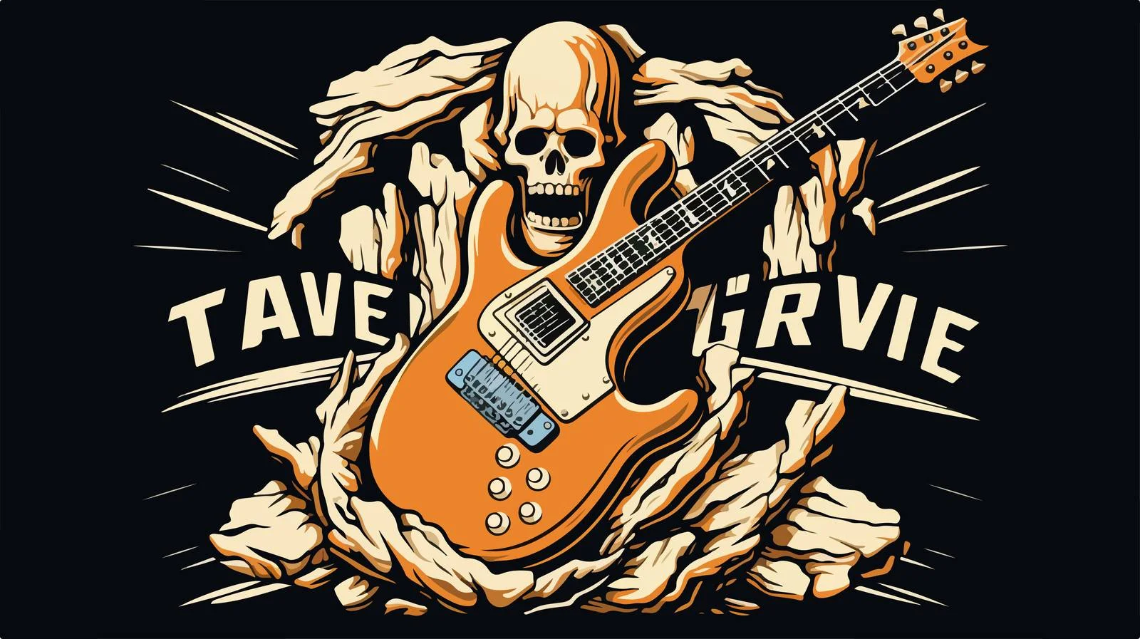 Exquisite Bone Guitar Sculpture — free download from Dotvec