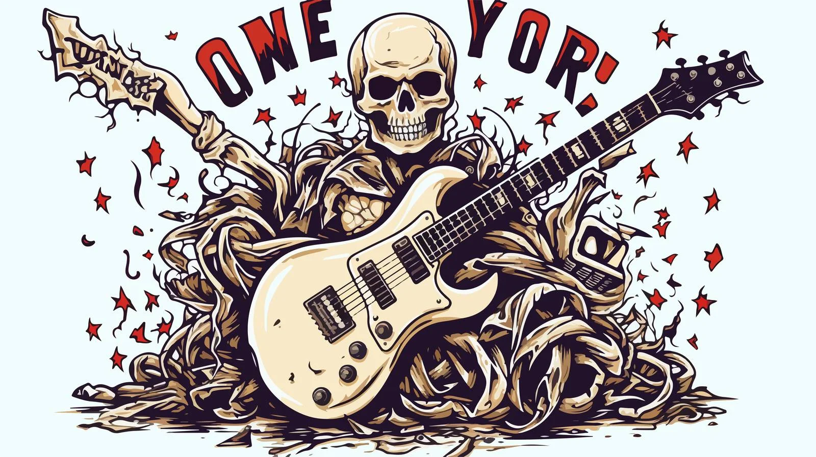 Guitar Rock Star Bones Artwork — free download from Dotvec