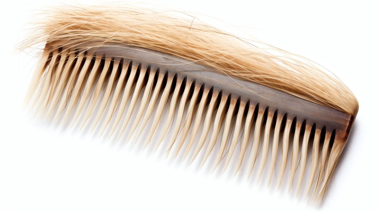 Clean White Comb with Hair Strands — free download from Dotvec