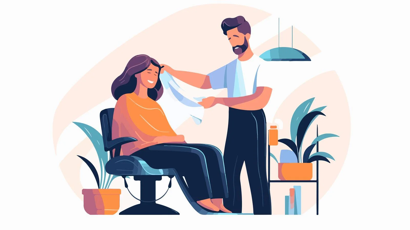 Professional stylist cutting client's hair in salon — free download from Dotvec