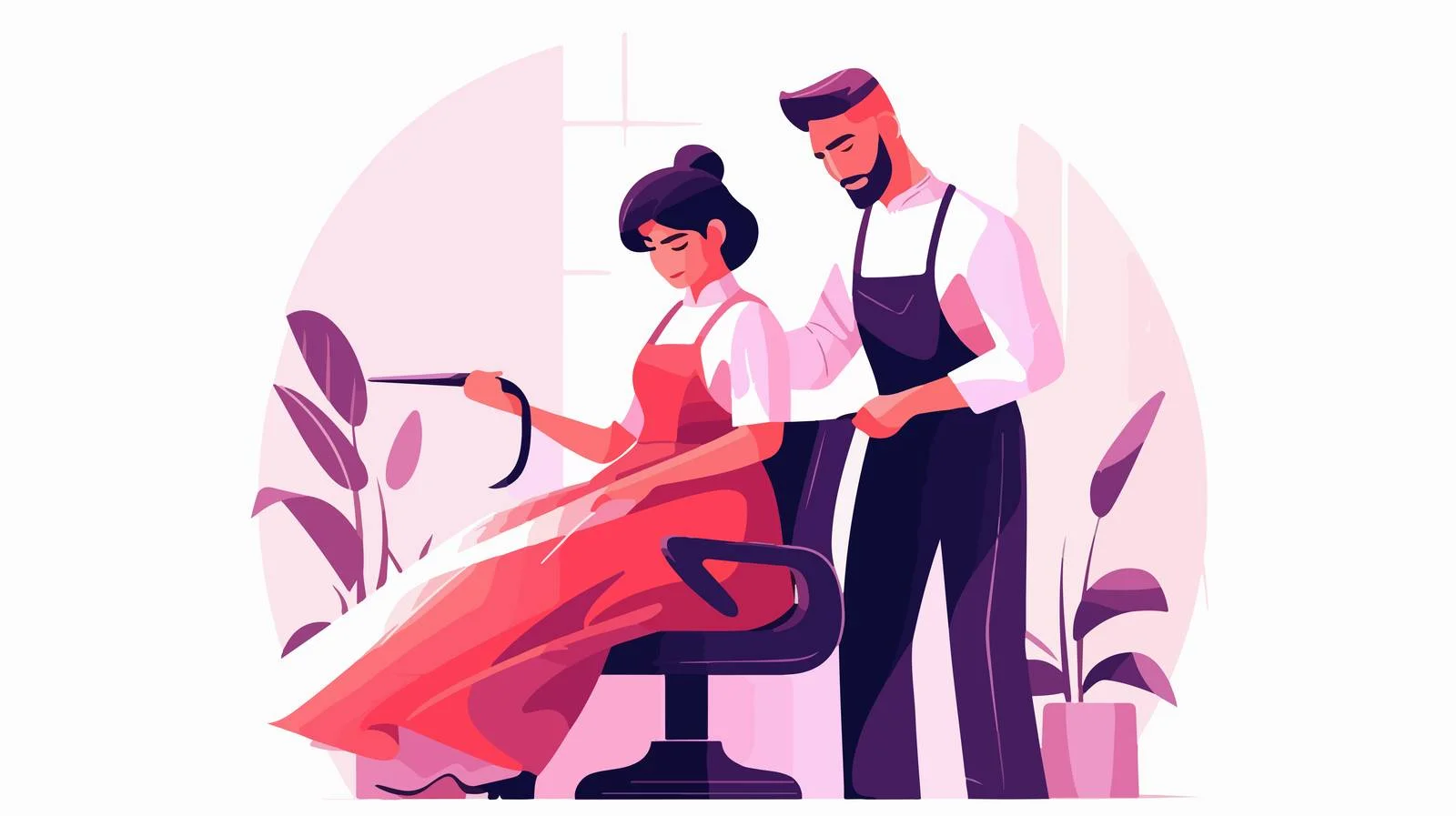 Professional Haircutting in Salon by Hairstylist — free download from Dotvec