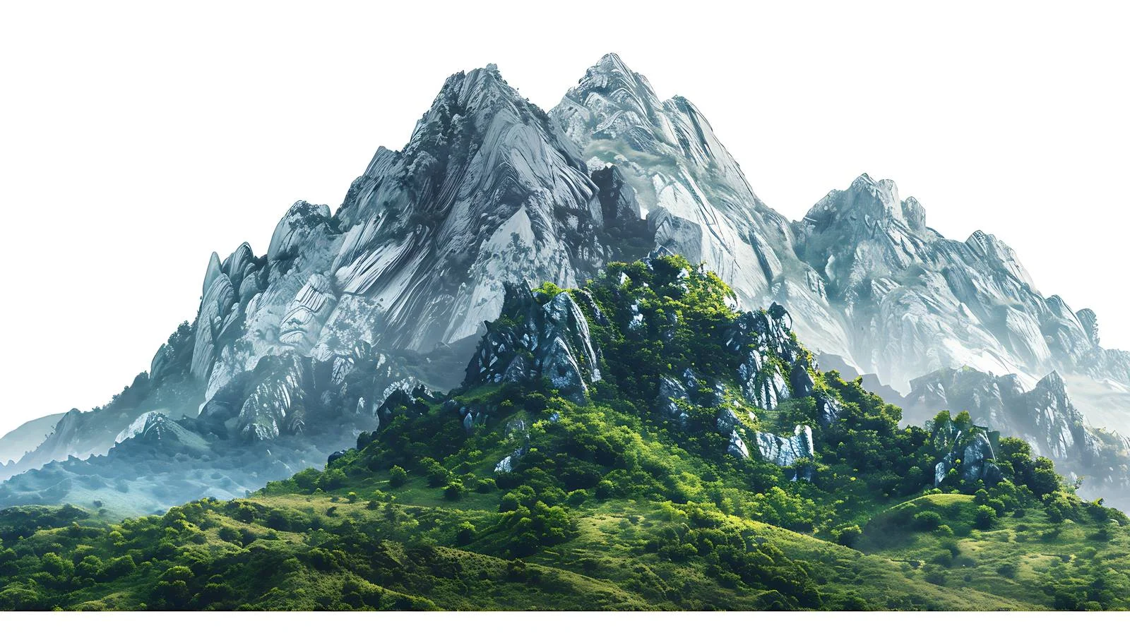 Majestic Haizi Mountain on White Background — free download from Dotvec