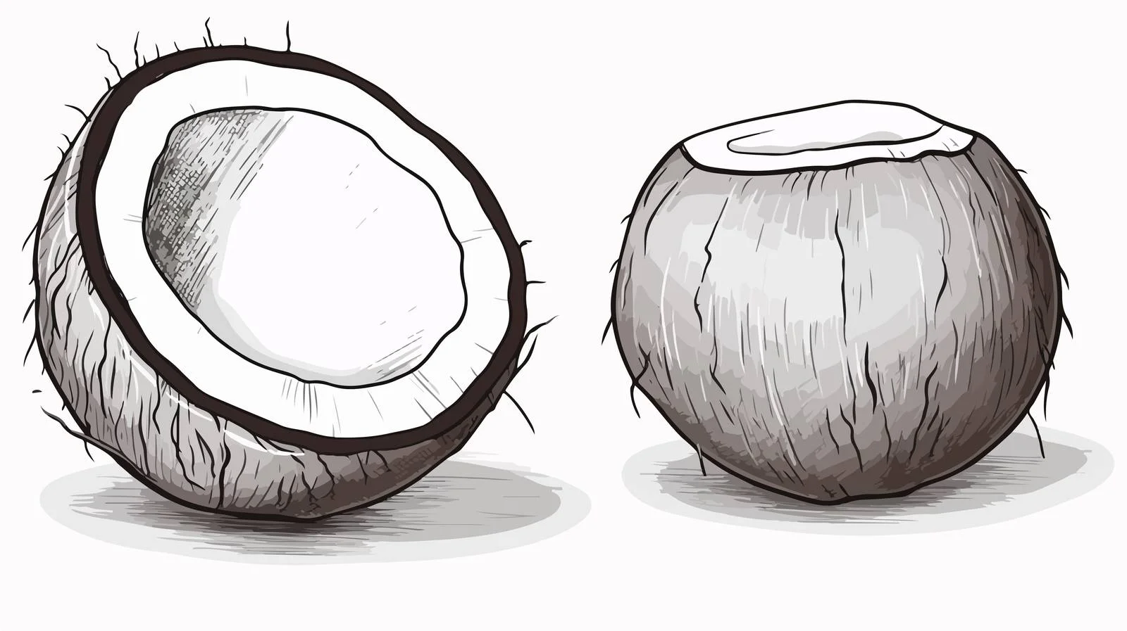 Vintage Coconut Pair Still Life — free download from Dotvec