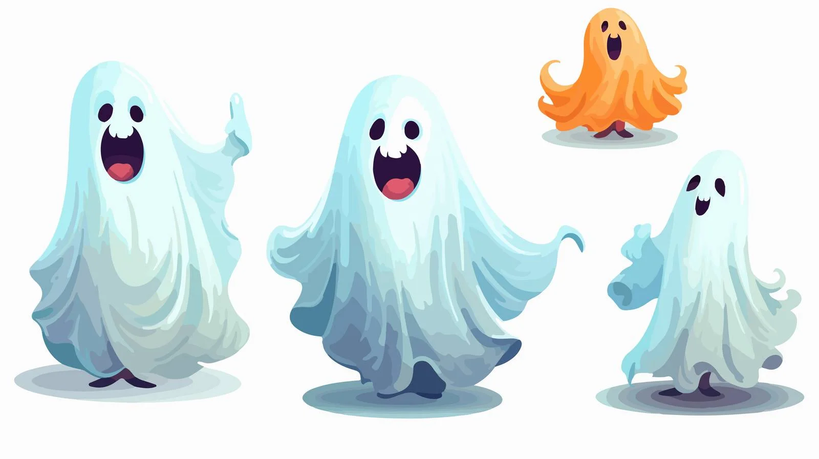 Halloween Ghosts Costume Character Vector Illustration — free download from Dotvec