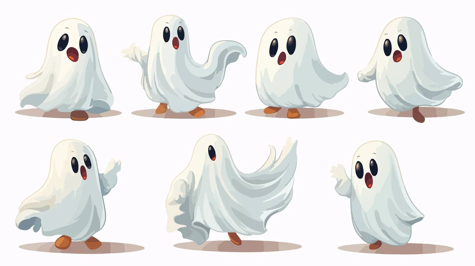 Spooky Ghosts Costume Vector Illustration — free download from Dotvec