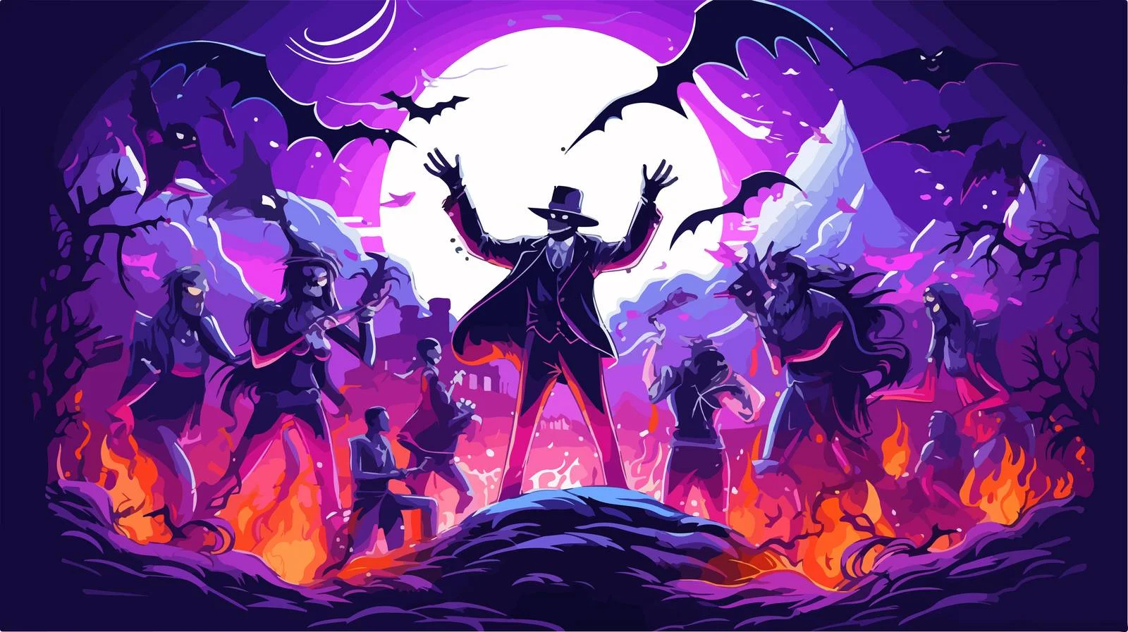 Spooky Halloween Characters — free download from Dotvec