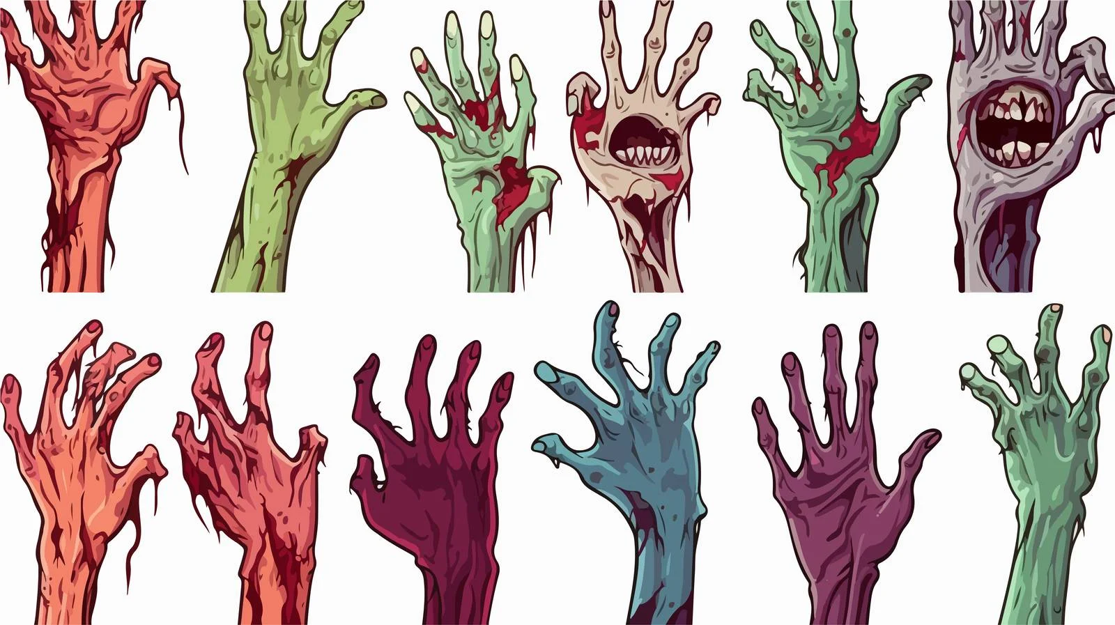Halloween Zombie Hands Background — free download from Dotvec