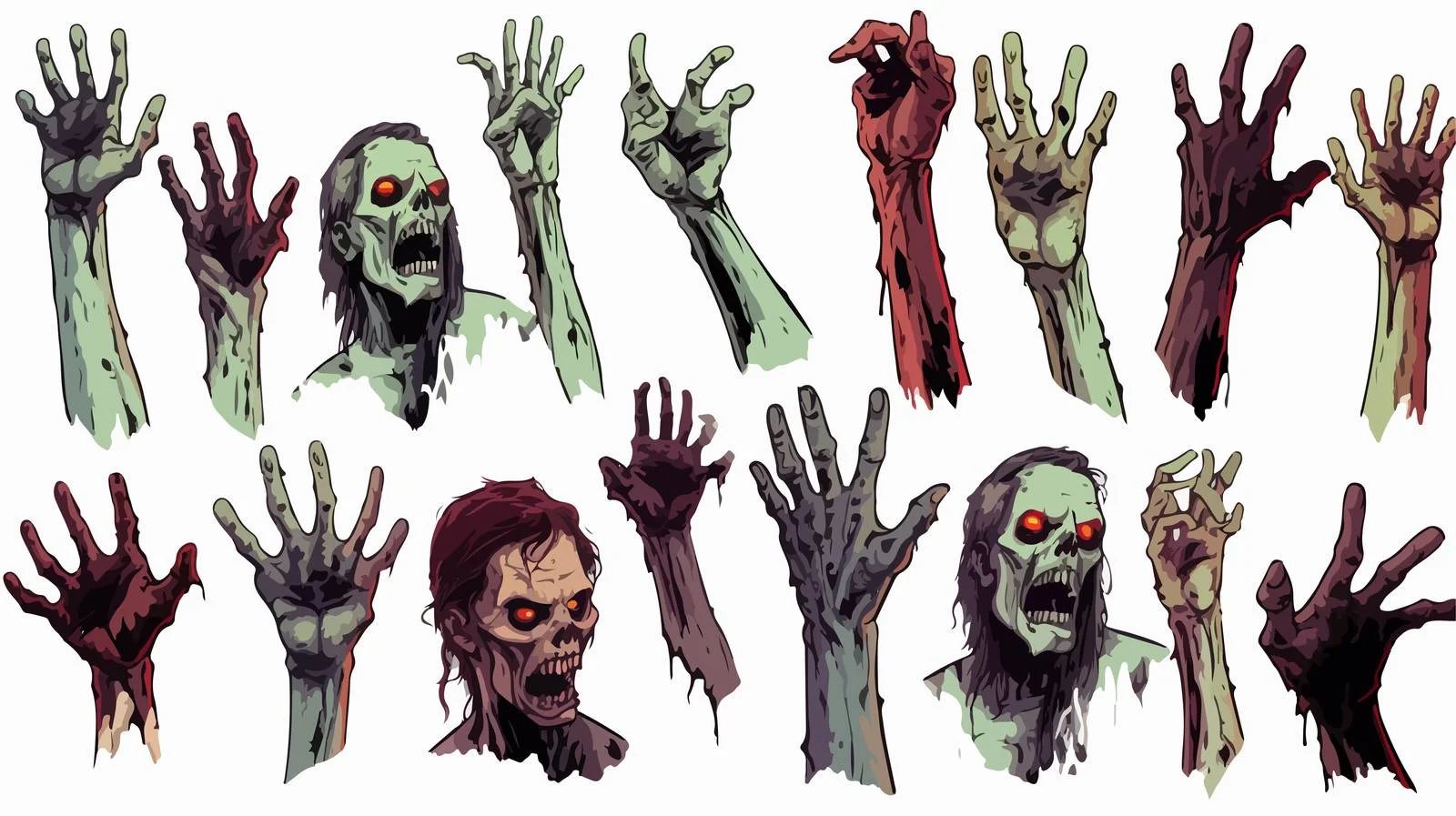 Eerie Zombie Hand Halloween Background — free download from Dotvec
