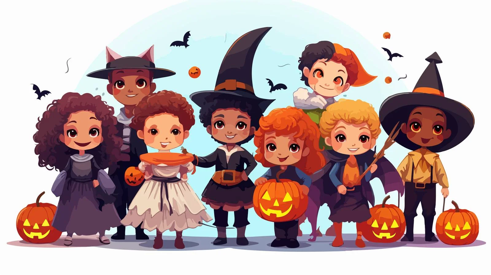 Festive Halloween Banner Featuring Joyful Kids — free download from Dotvec