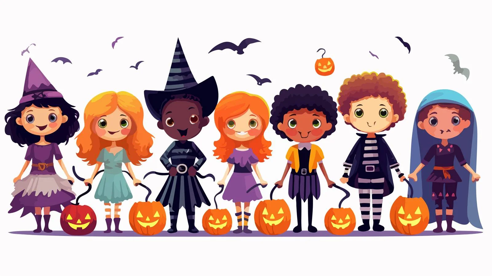 Festive Halloween Banner Featuring Joyful Children — free download from Dotvec