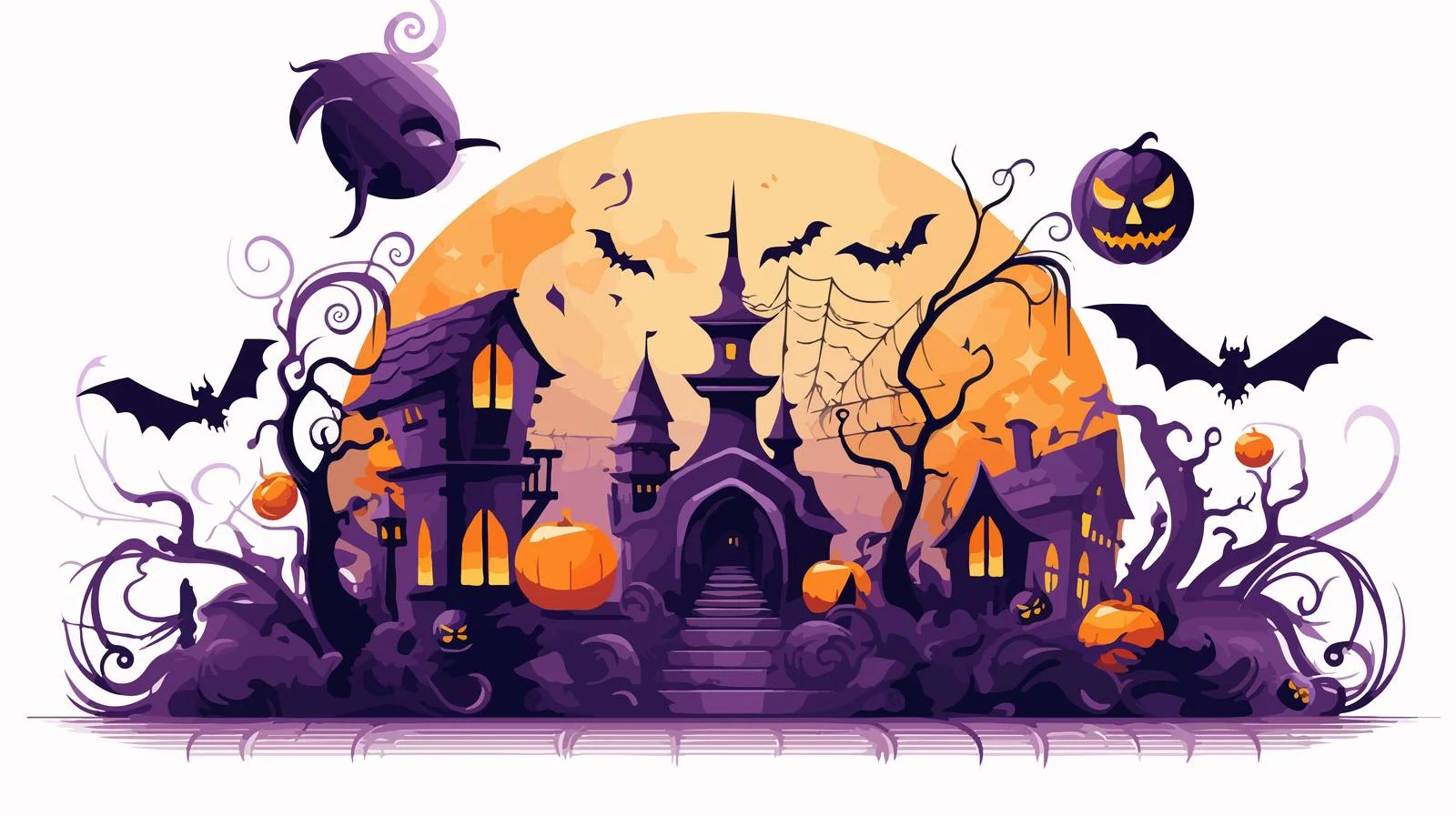 Spooky Trick-or-Treat Halloween Postcard Design — free download from Dotvec