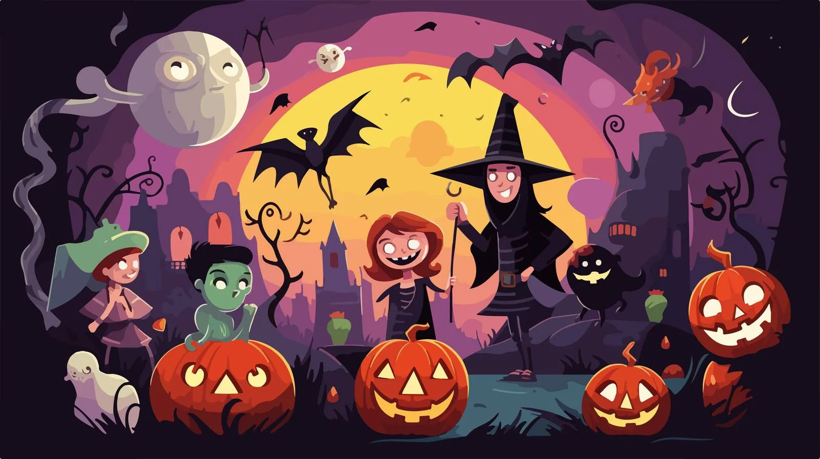 Spooky Trick or Treat Postcard Design — free download from Dotvec
