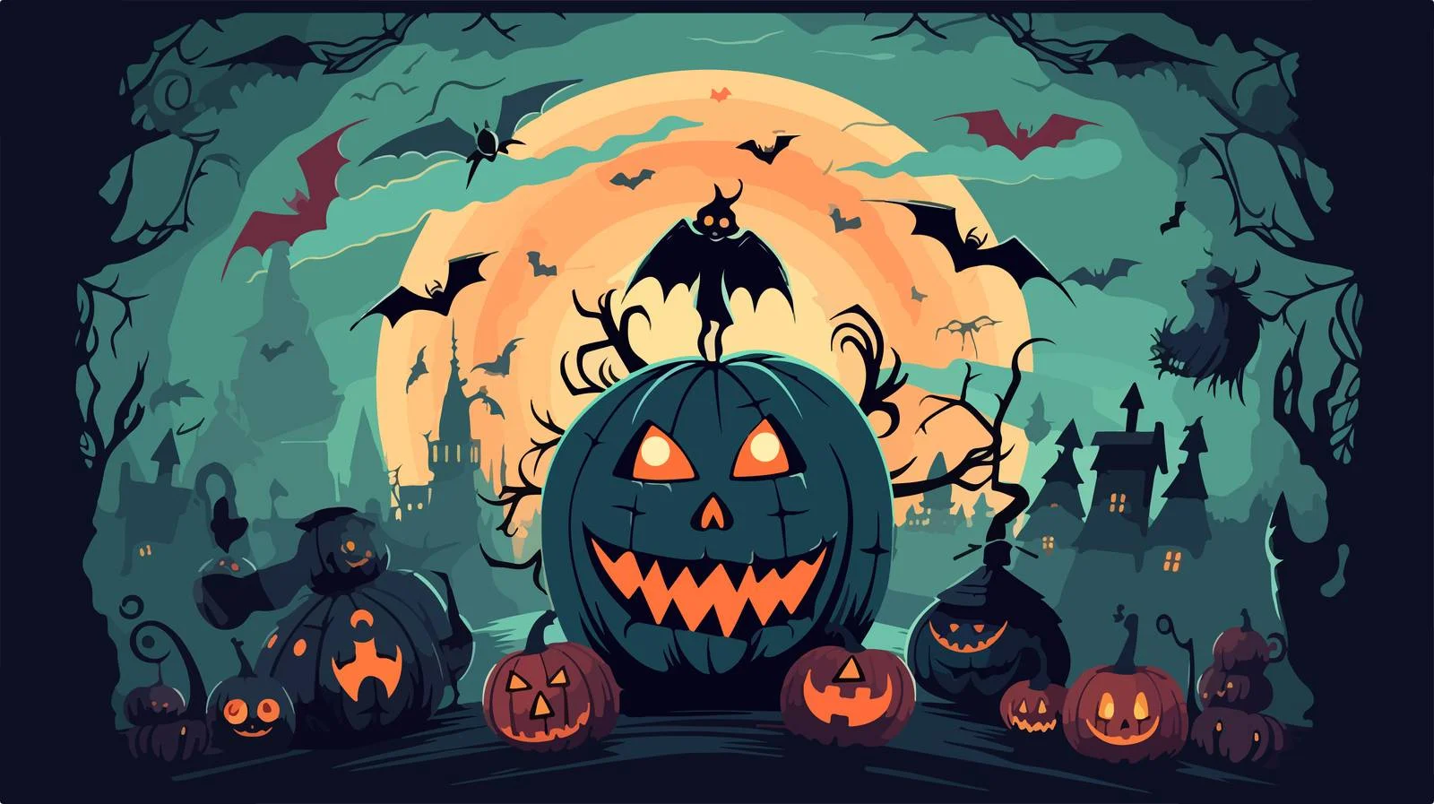 Spooky Trick or Treat Postcard Design — free download from Dotvec