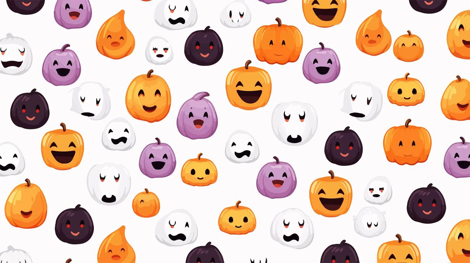 Spooky Halloween Faces Seamless Background Pattern — free download from Dotvec