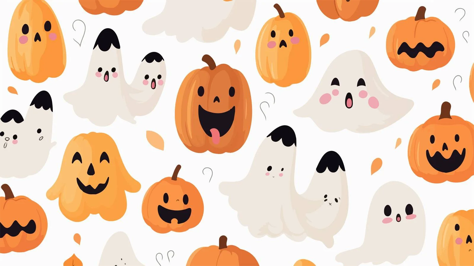 Adorable Halloween Baby Ghosts and Pumpkins — free download from Dotvec