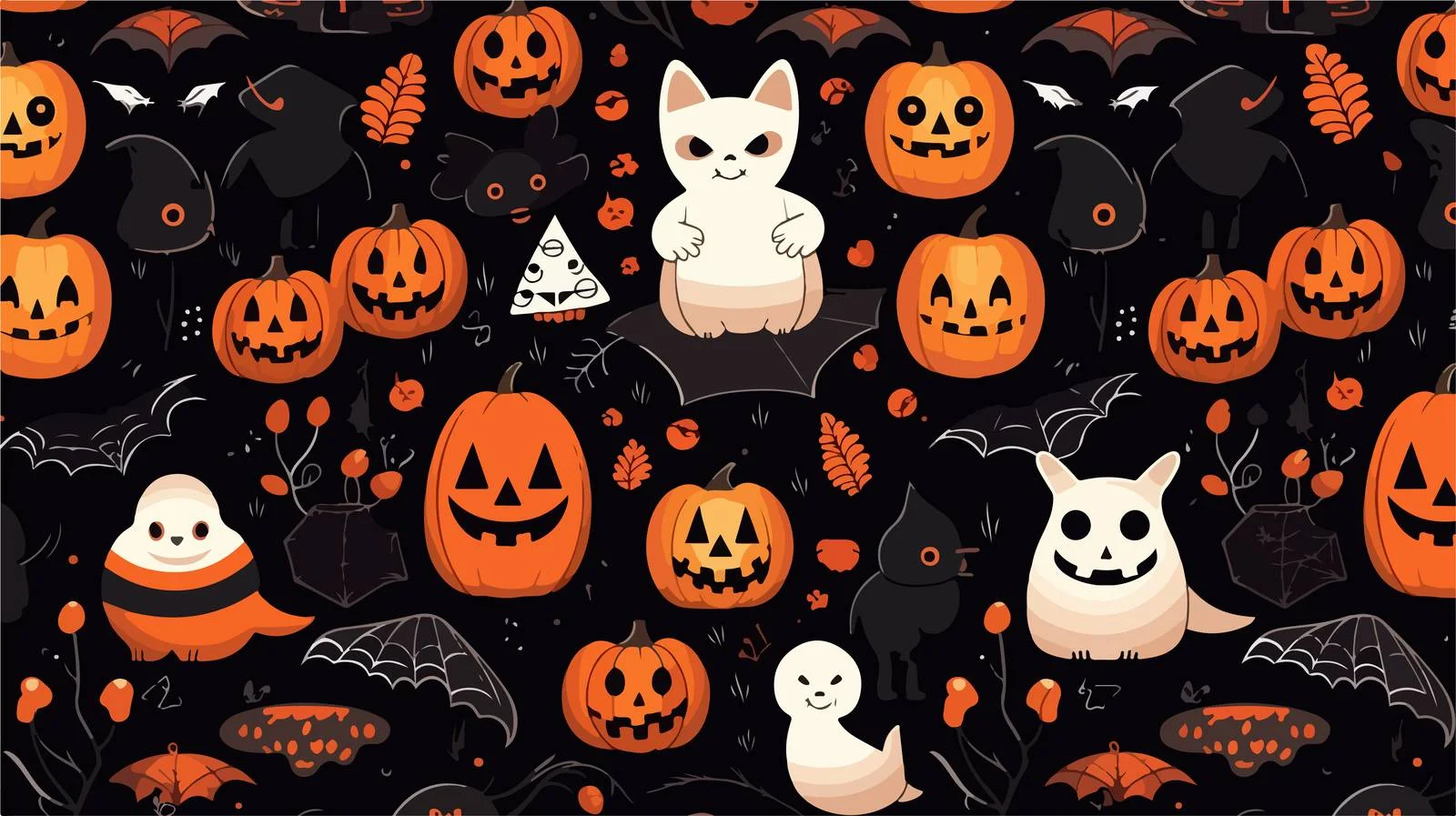 Cute Halloween Seamless Pattern with Spooky Touch — free download from Dotvec