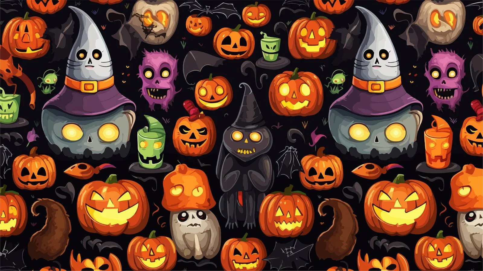Whimsical Halloween Seamless Design Elements — free download from Dotvec