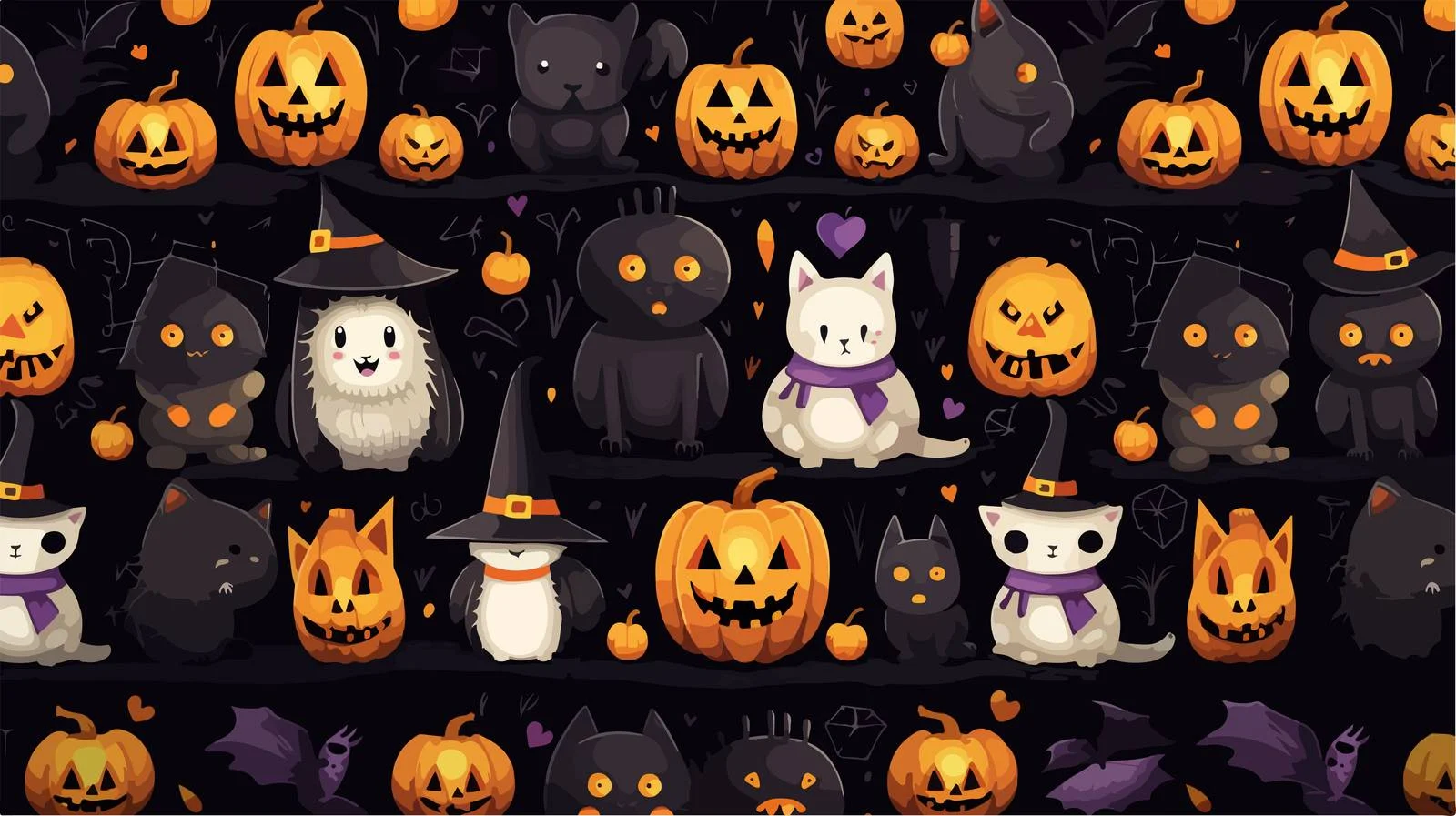 Charming Halloween Seamless Pattern with Spooky Elements — free download from Dotvec