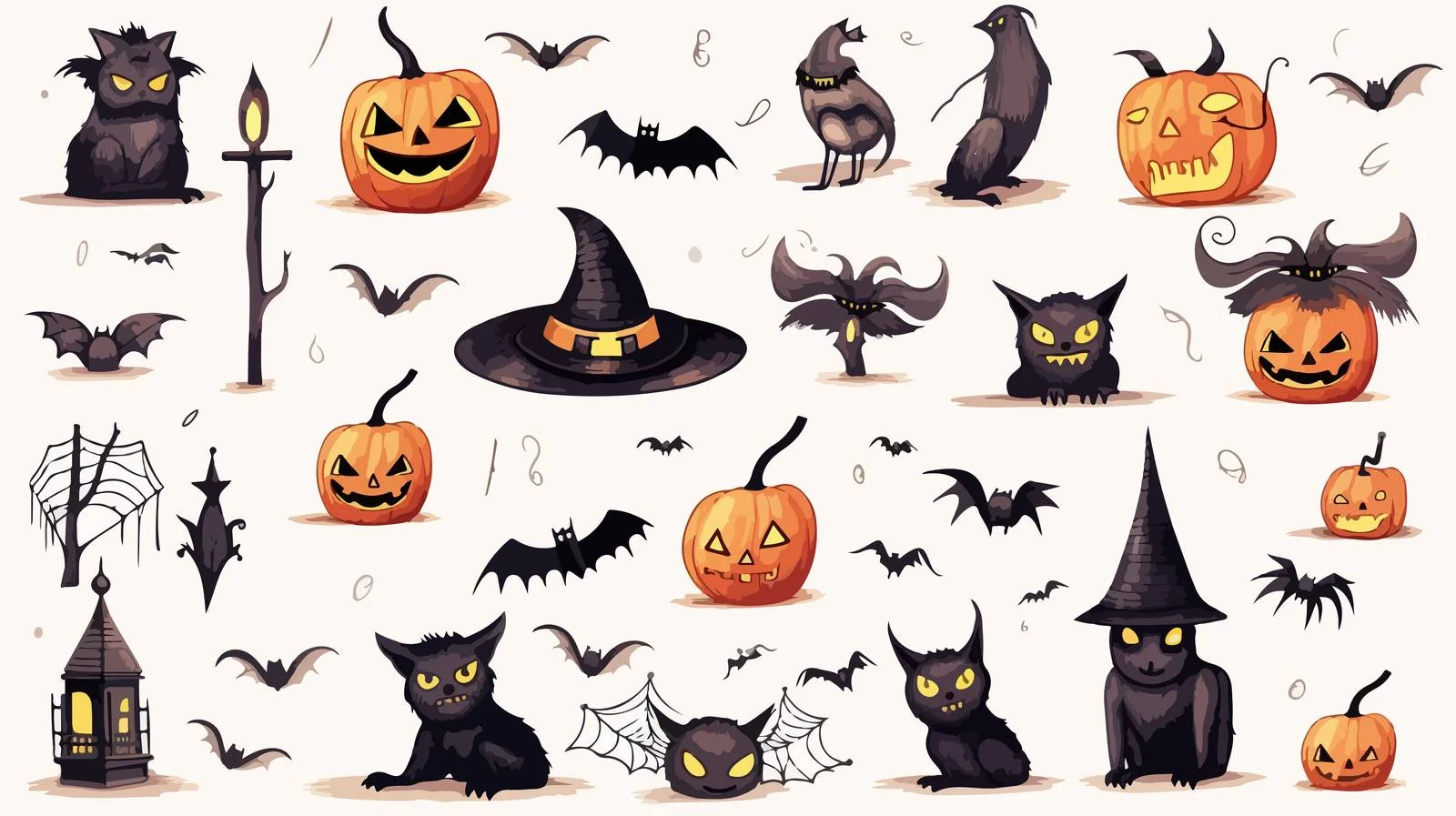 Festive Halloween Hand-Drawn Vector Graphics Collection — free download from Dotvec