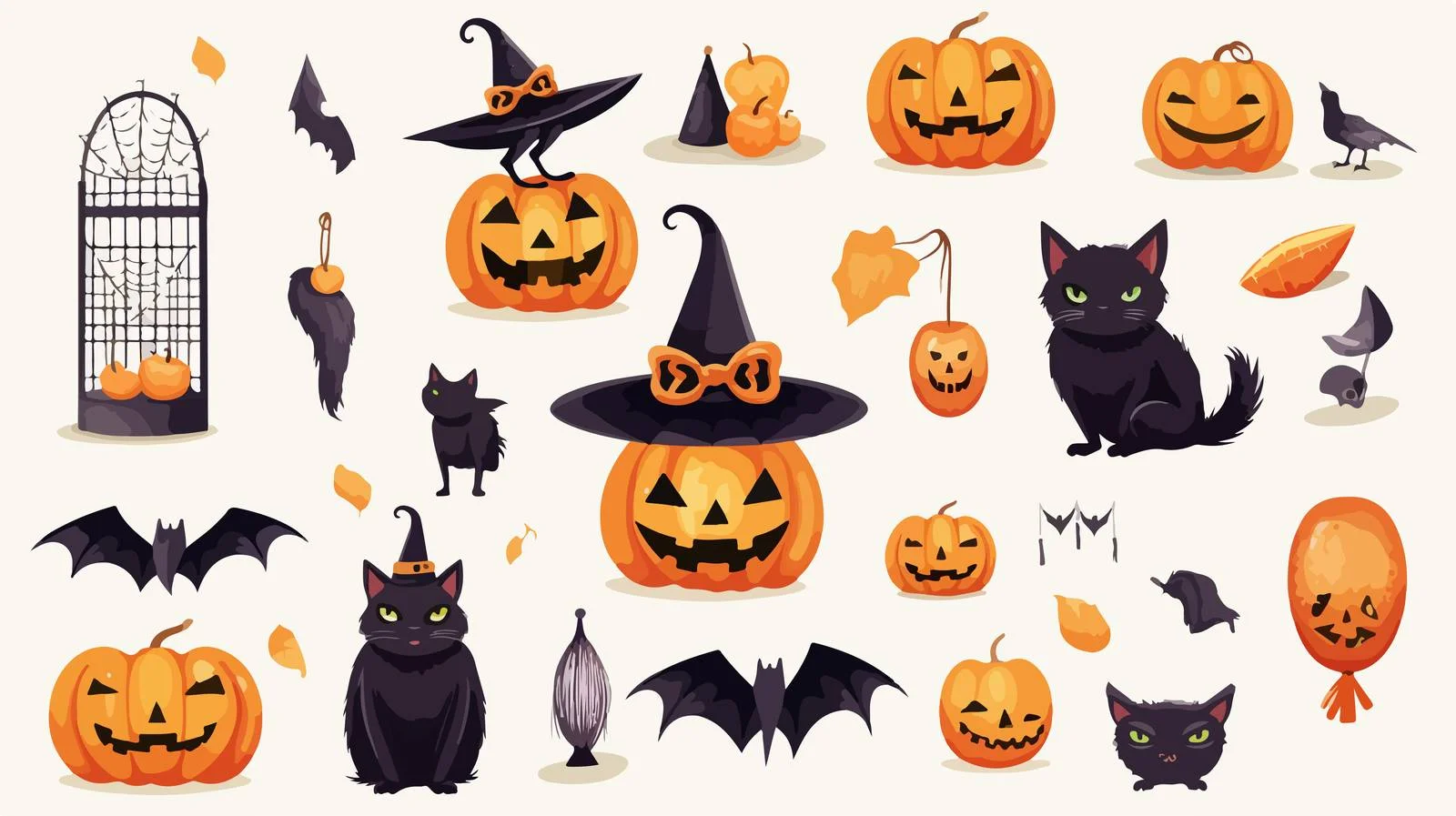 Hand-Drawn Halloween Symbols Vector Collection — free download from Dotvec