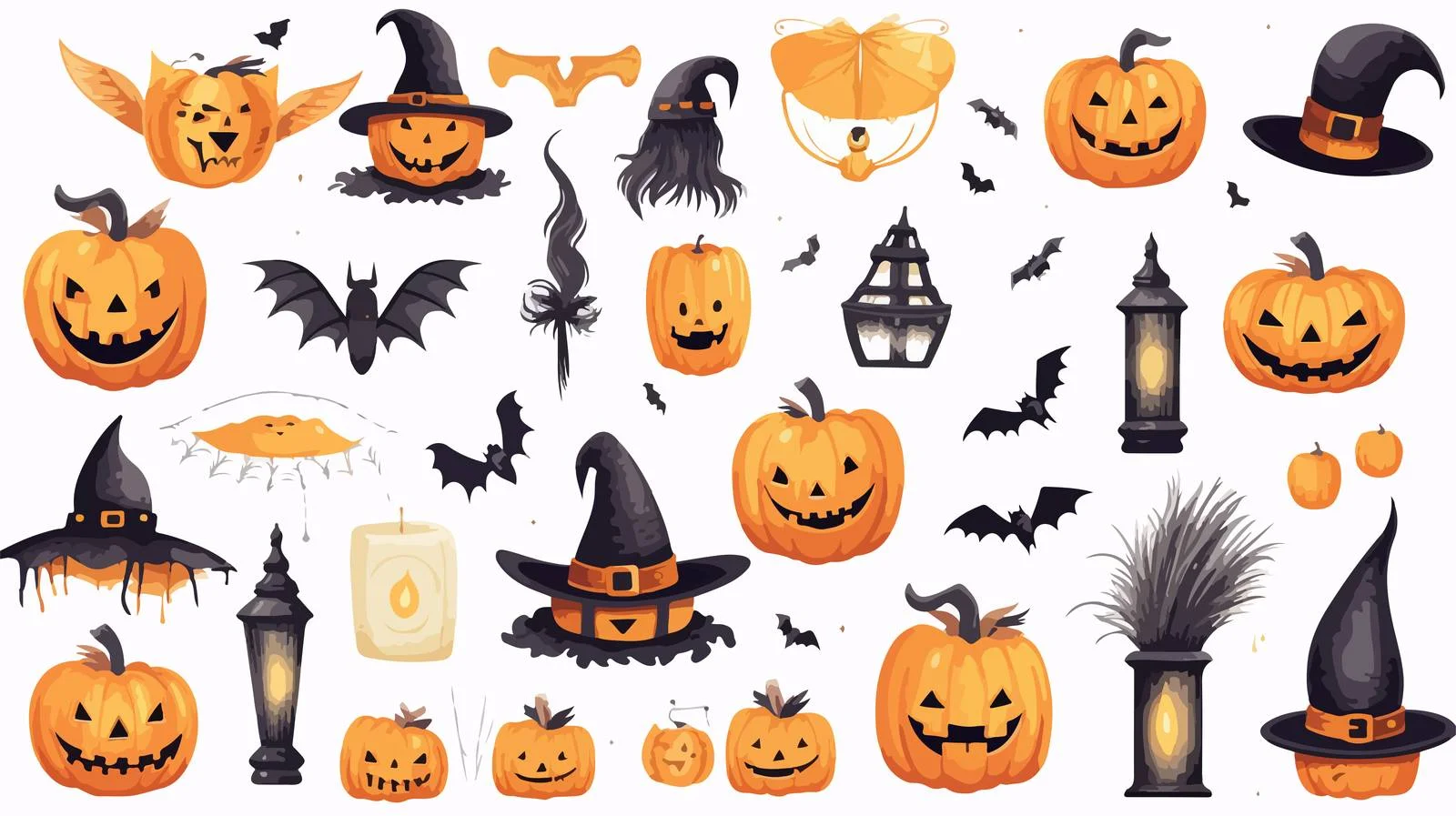 Hand-drawn Halloween Symbols Vector Collection — free download from Dotvec