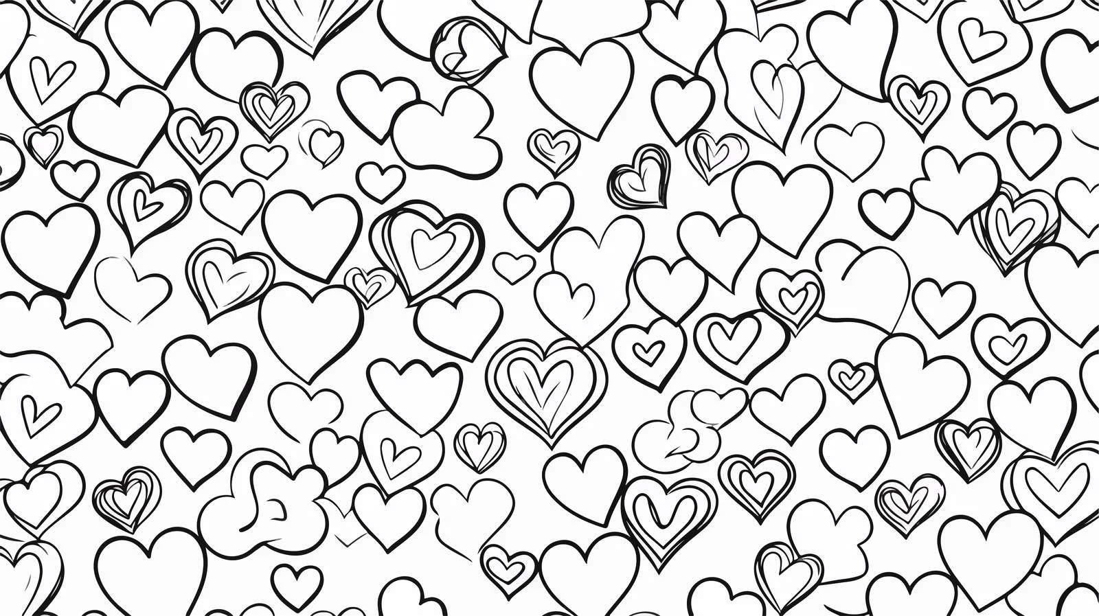 Hand-drawn Hearts Seamless Pattern — free download from Dotvec