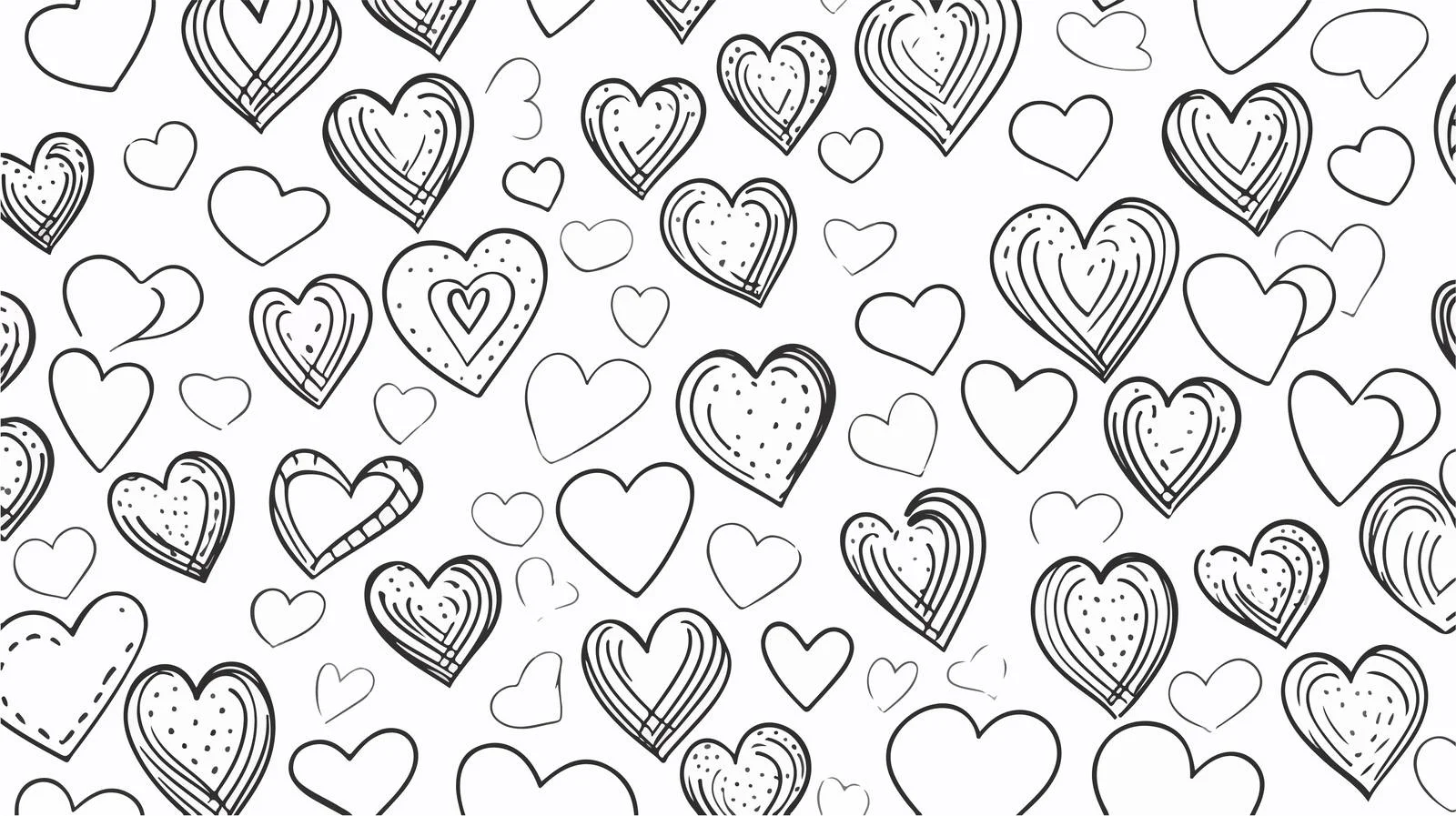 Hand-drawn Hearts Seamless Pattern — free download from Dotvec