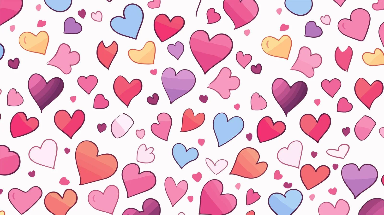 Hand-drawn Hearts Seamless Pattern — free download from Dotvec