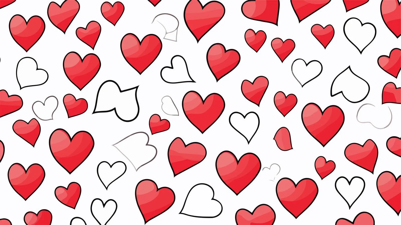 Hand-drawn Hearts Seamless Pattern — free download from Dotvec
