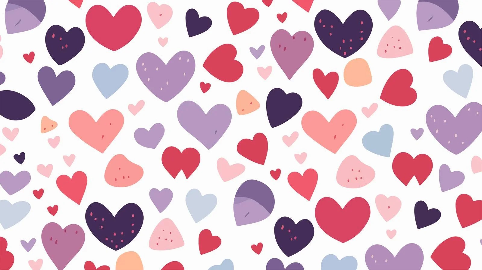 Hand-drawn Hearts Seamless Pattern — free download from Dotvec
