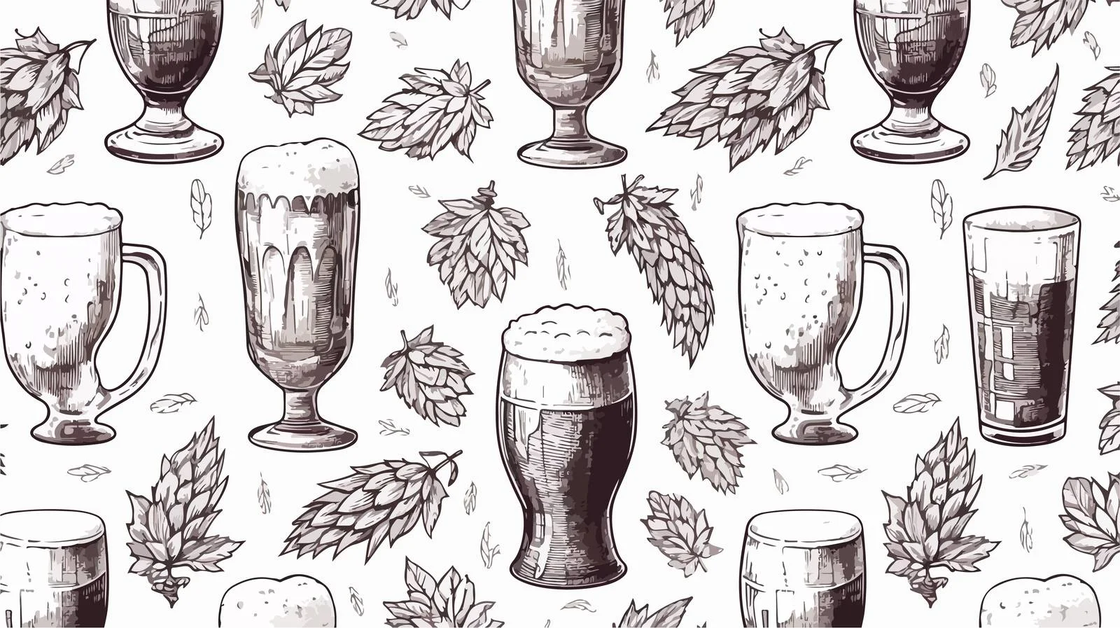 Beer Theme Seamless Glass Pattern — free download from Dotvec