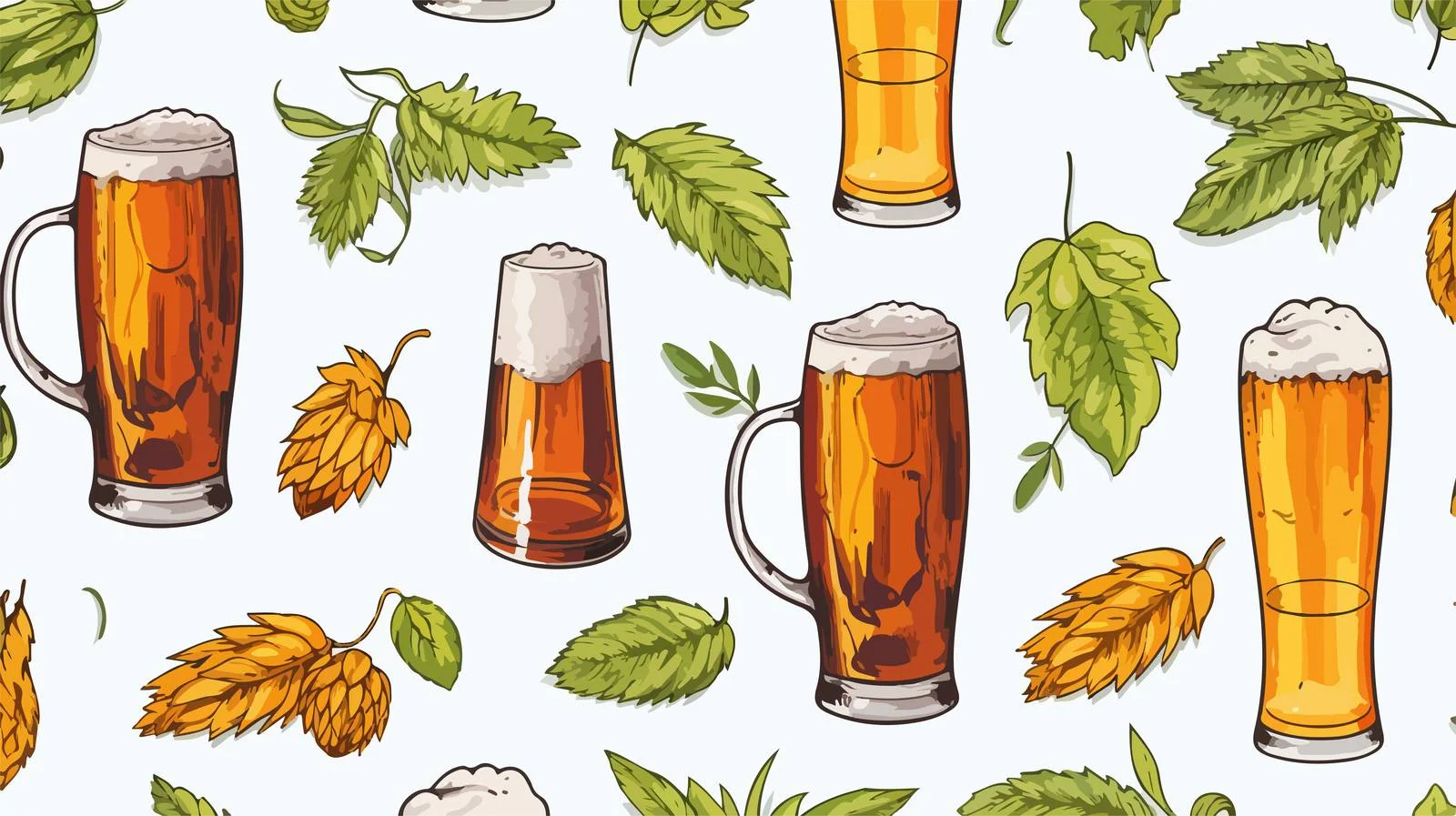 Beer-Themed Seamless Pattern — free download from Dotvec