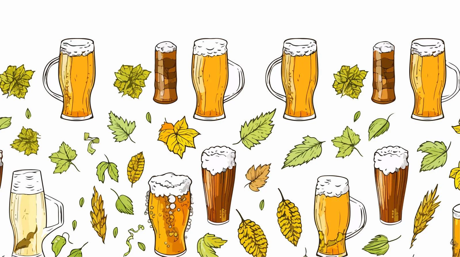 Beer Theme Seamless Pattern — free download from Dotvec