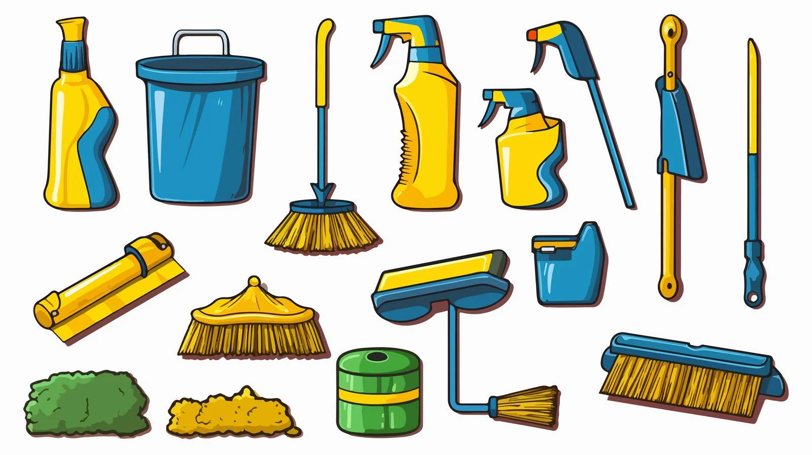 Hand-drawn Cleaning Products Set — free download from Dotvec