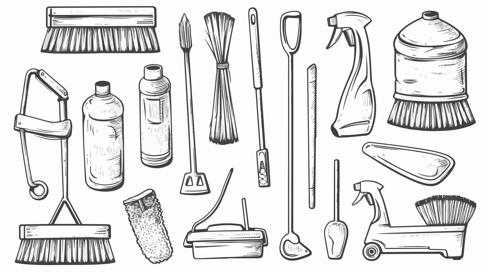 Hand-drawn Cleaning Product Set — free download from Dotvec