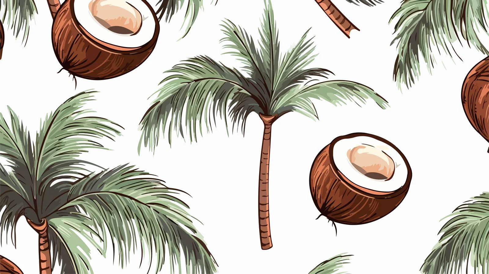 Tropical Palm Tree Seamless Pattern — free download from Dotvec