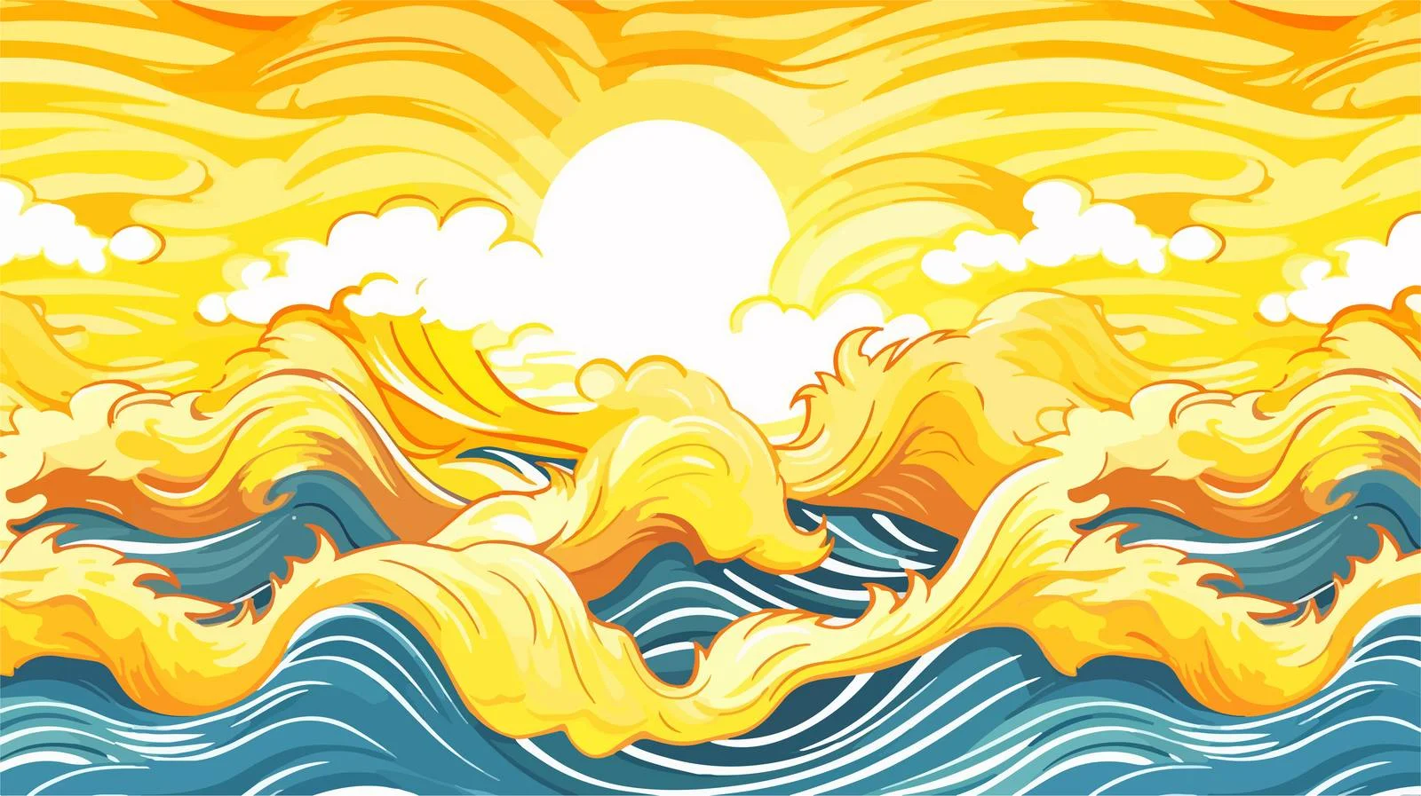 Sunny Wave Seamless Pattern — free download from Dotvec