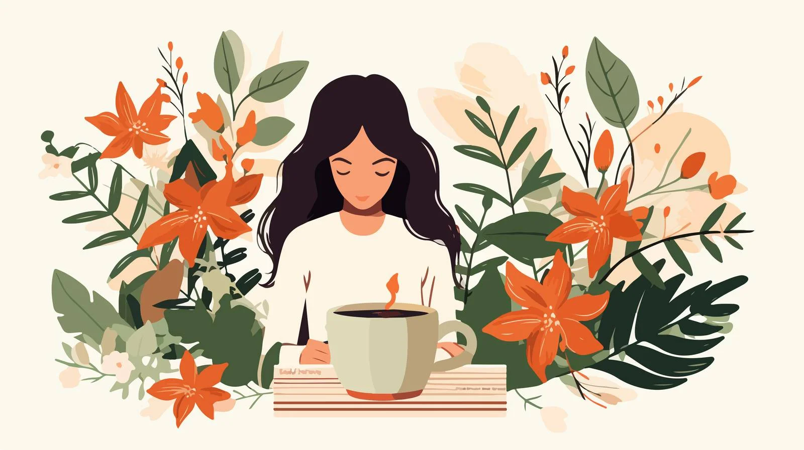 Organizing Plant Leaves and Flowers in Scrapbook — free download from Dotvec